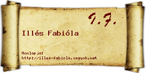 Illés Fabióla névjegykártya